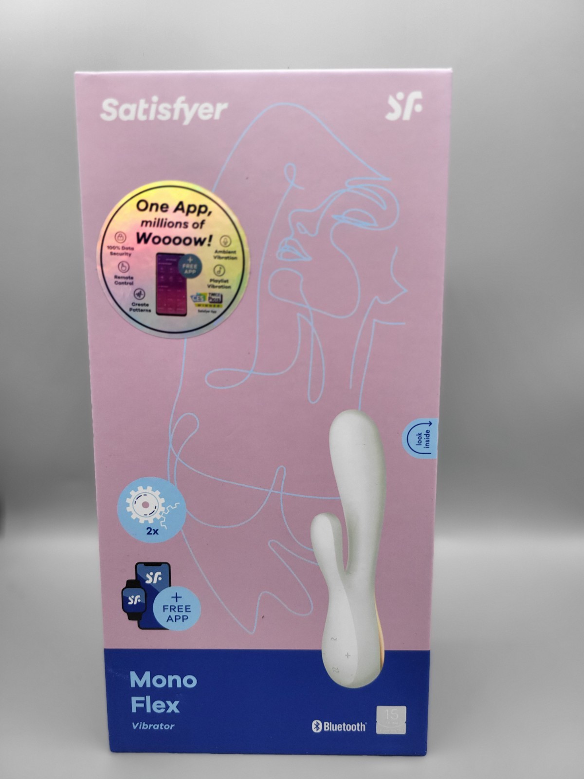 Satisfyer Mono Flex Rabbit Vibrator with App-G-Spot & Clitoris Stimulation White