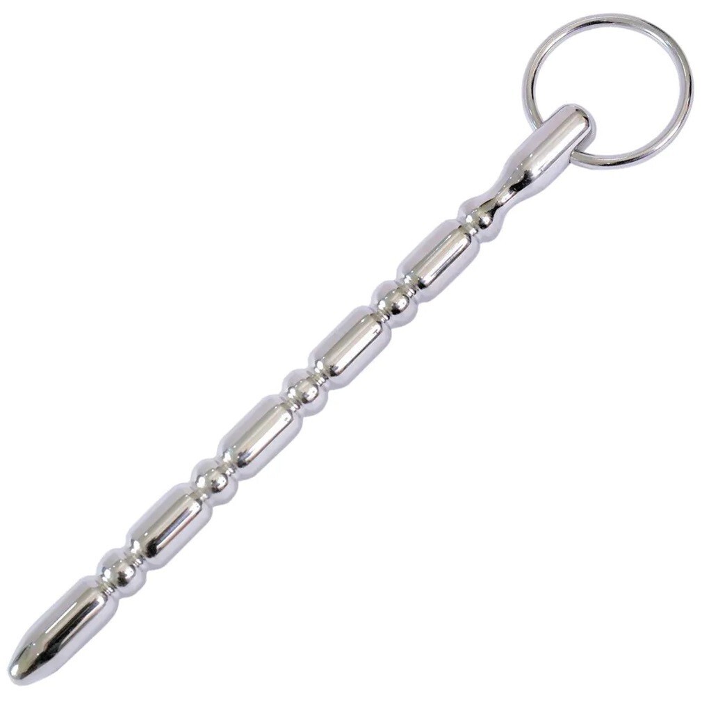 Tiki Totem Pole Sound 5″ Ribbed Surgical Steel Male Urethral Sounding Penis Plug