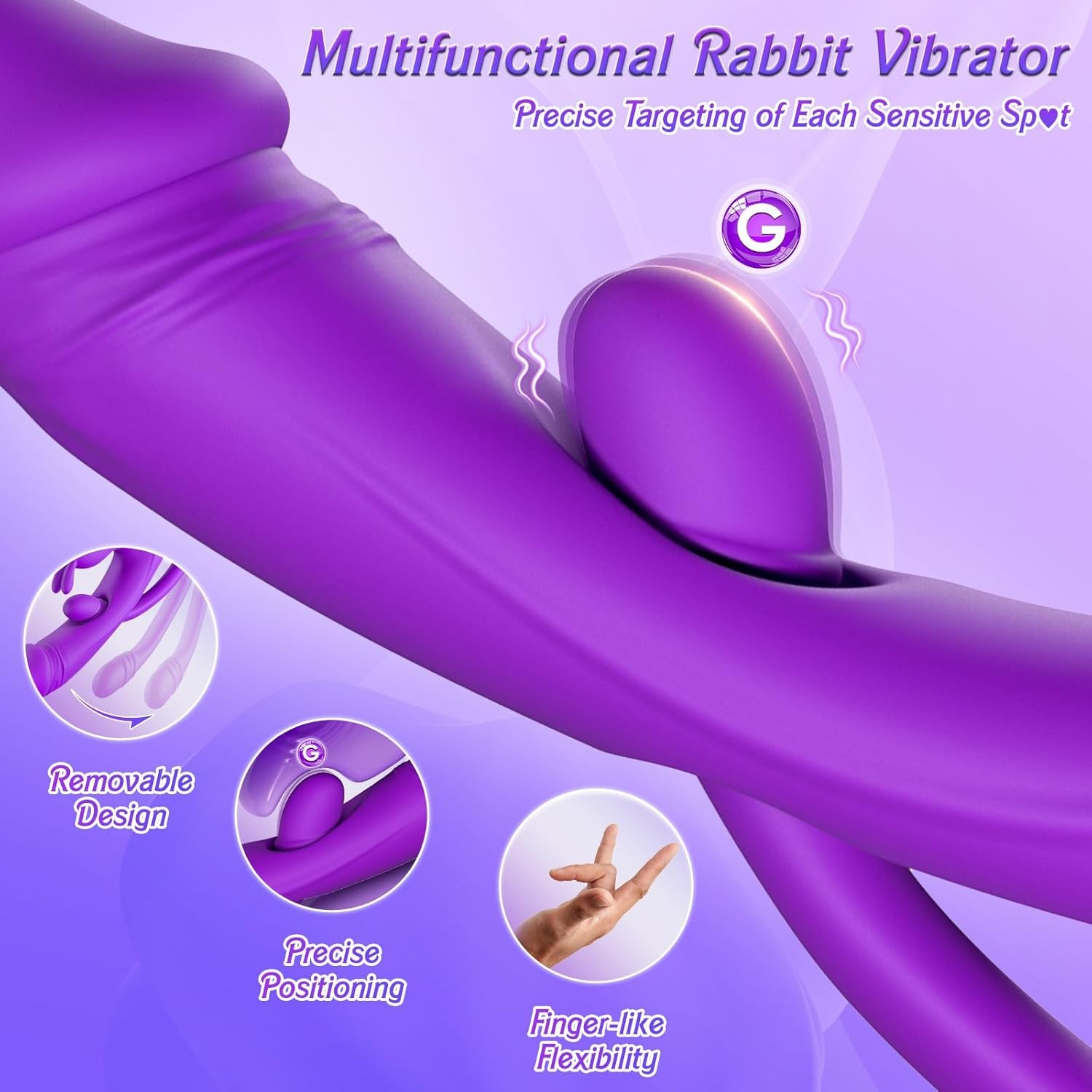 Vibrator Sex Toys for Women – 3 in 1 G Spot Vibrator Rabbit Dildo with 10 Vibr