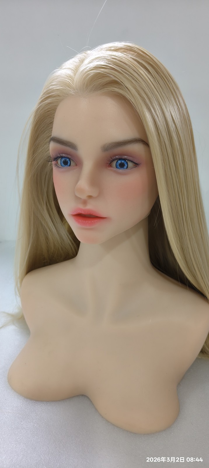 Realistic Sex Doll Head ROS Tongue Mobile Jaw Implanted Hair Masturbator for Men