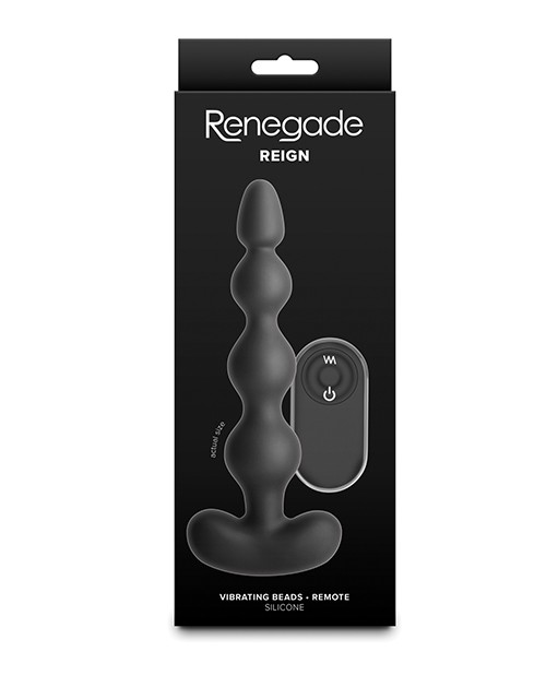 NS Novelties Renegade Reign Vibrating Beaded Anal Toy, Black