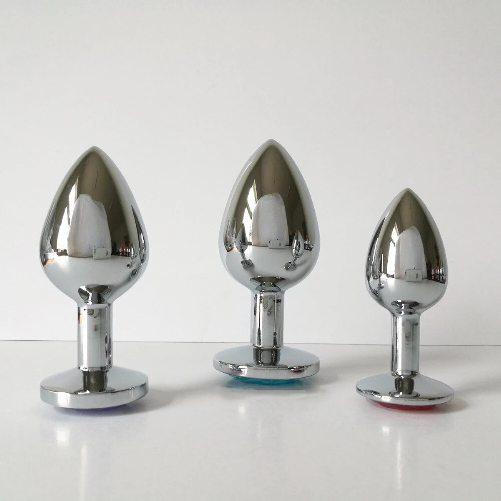 3PCS Beginner Metal Glass Butt Plug Set Wearable Anal Plug Adult Sex Dildo Toy