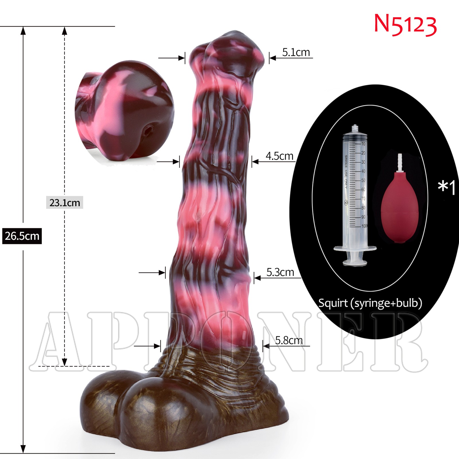 Silicone Long Squirting Dildo with Sucker Big Thick Anal Dildo Ejaculation Penis
