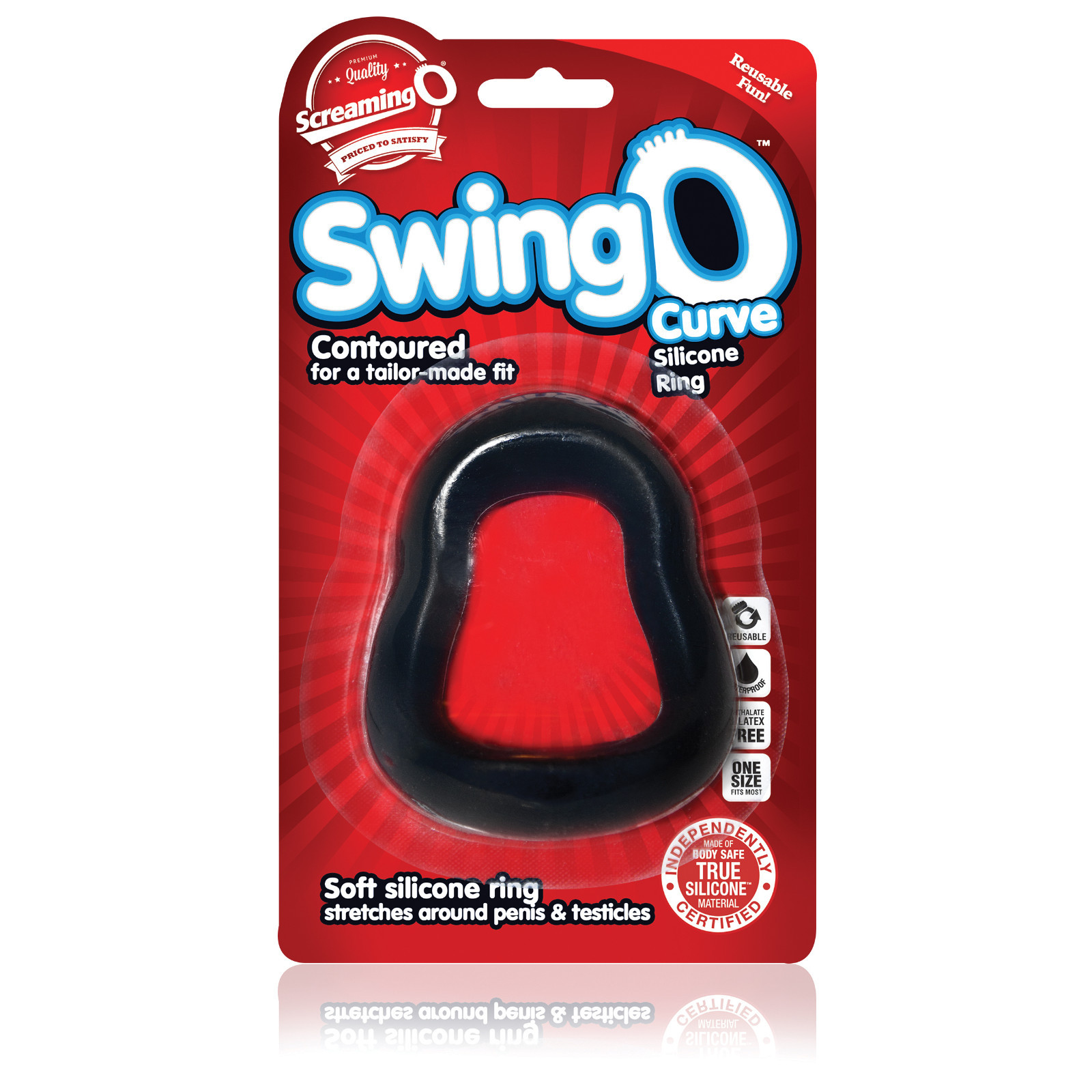 Swingo Curved Cock Ring Black – Male Enhancer Prolong Delay Sex Toy