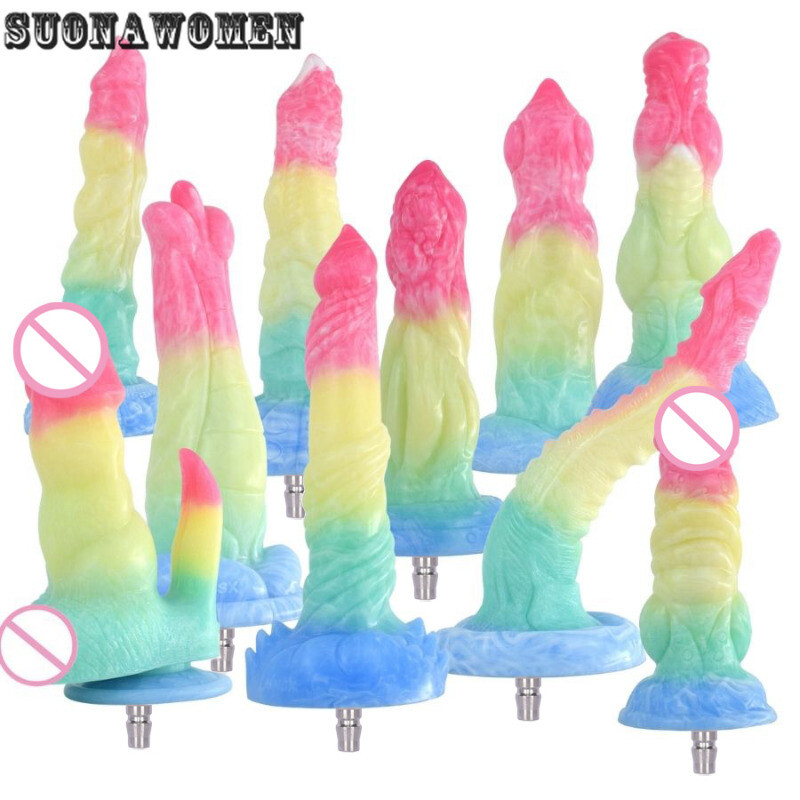 Colorful Dildo with Vac-U-Lock for Sex Machine for Adults Quick Lock Big Tool