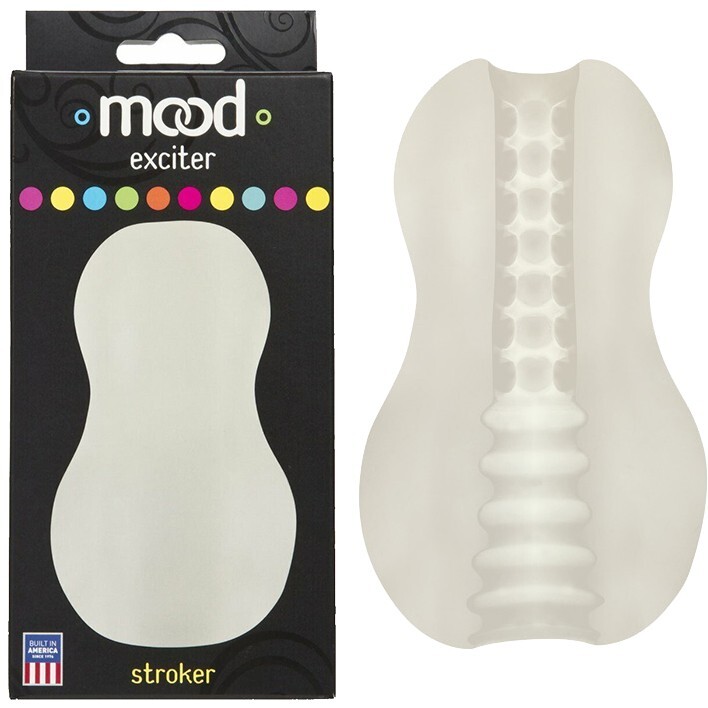 Mood Exciter Stroker Palm Pal Pussy Male Masturbator Ribbed Sleeve – Frost