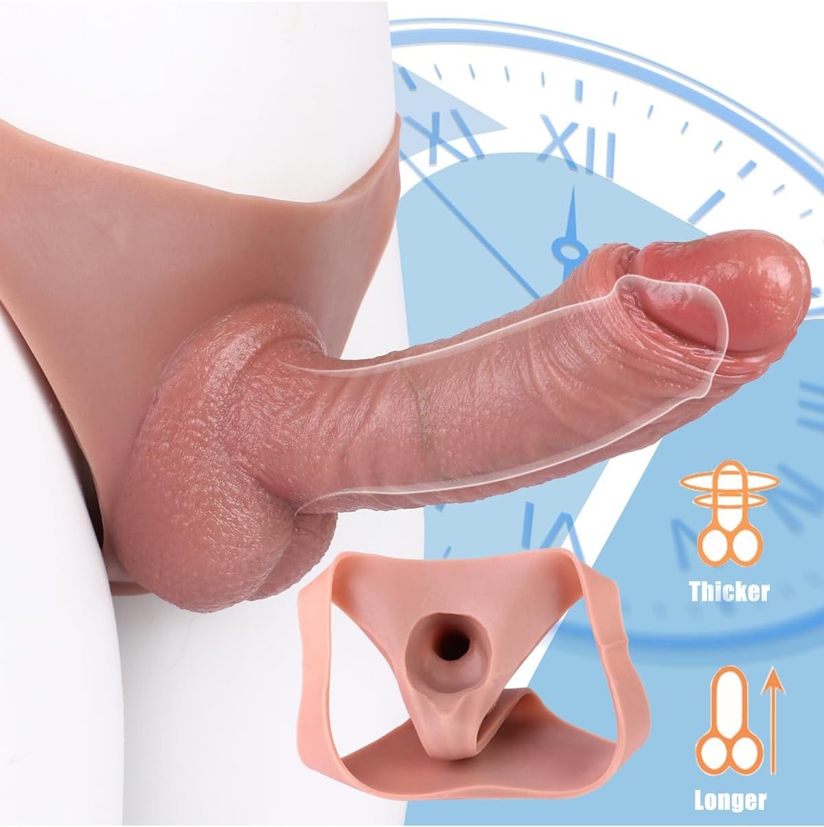 Hollow Strap On Dildo for Men Wearable Penis Pants Dick Sleeve Penis Extender US