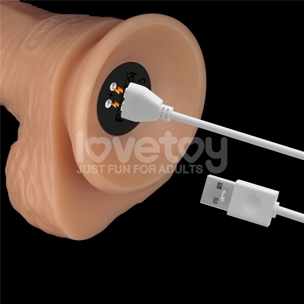 8.5 inch Vibrating Strap On Set with Dildo & PU Leather Harness for Women