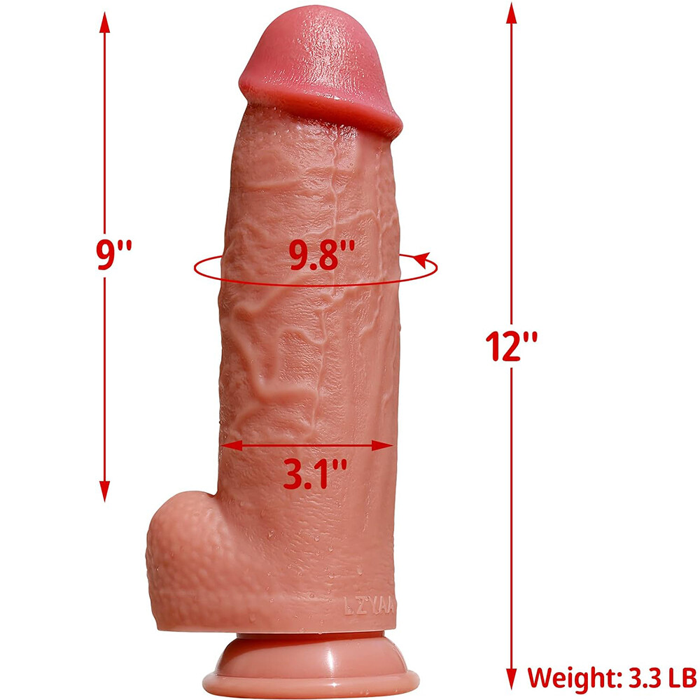 3.1Inch Huge Big Dildo Super Thick Realistic Penis Dong G-spot Sex Toy for women