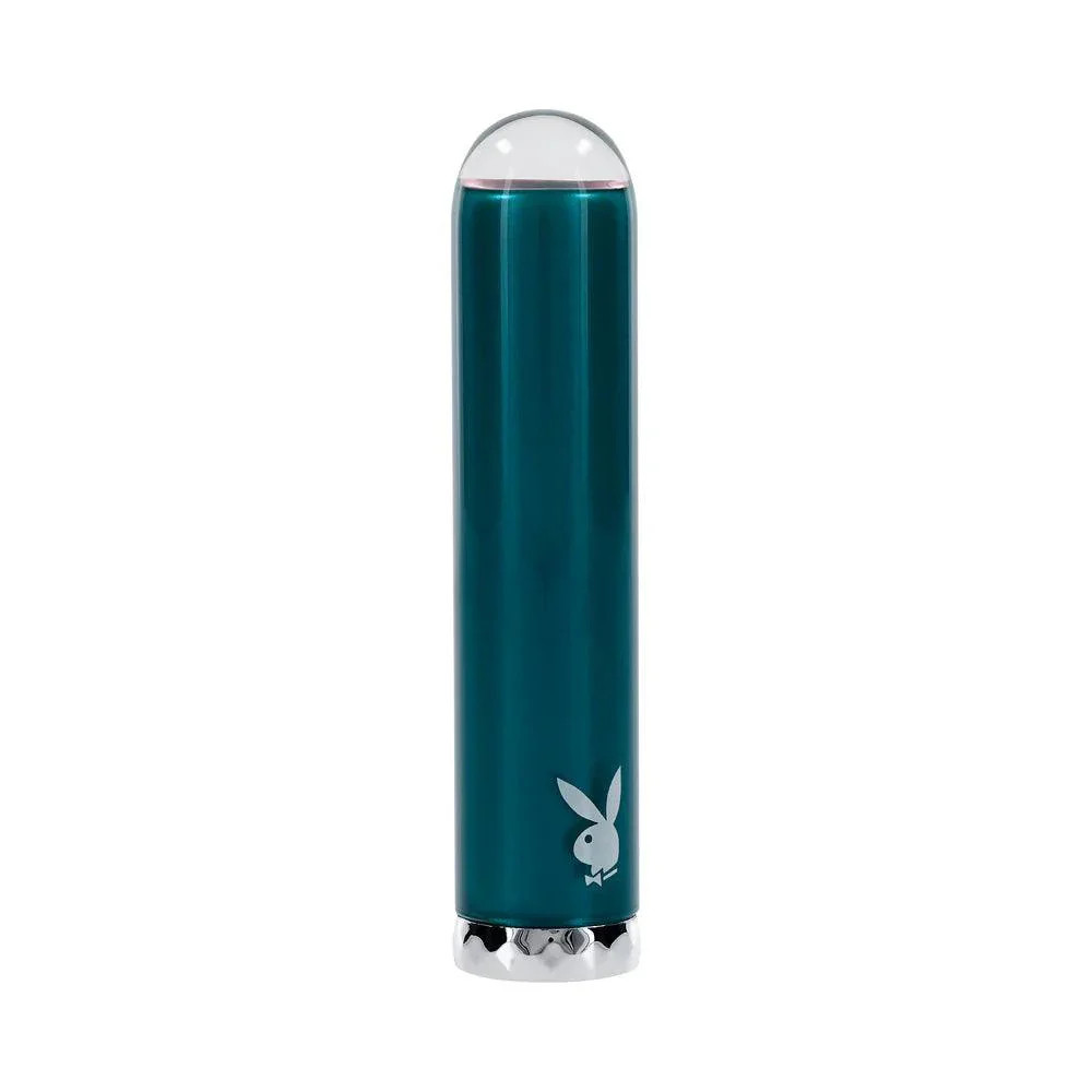 Playboy Emerald Glass Vibrator – Green USB 10 Speed/Rhythm Mini Vibe TESTER