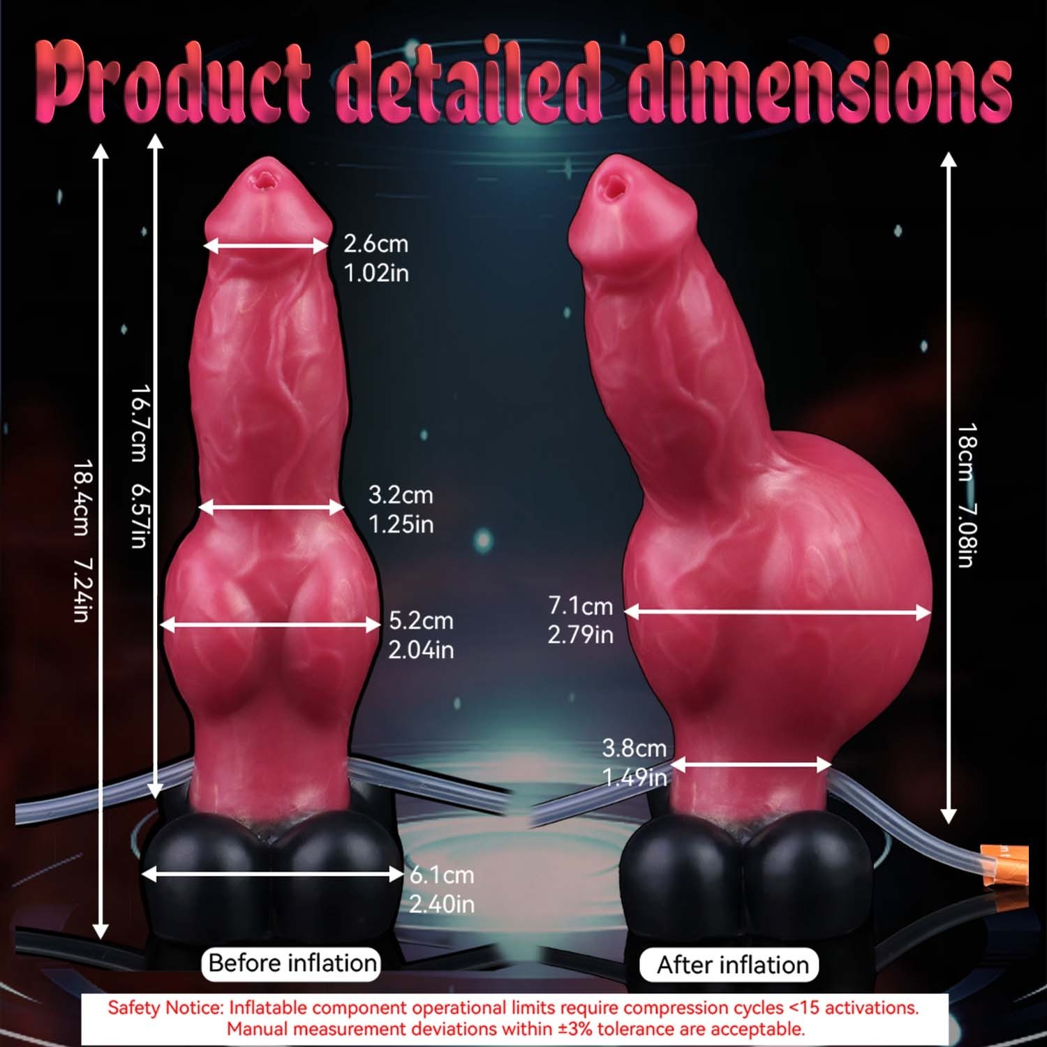 Inflatable Squirting Dildo Ejacultion Penis Large Knot Fantasy Anal Plug Sex Toy