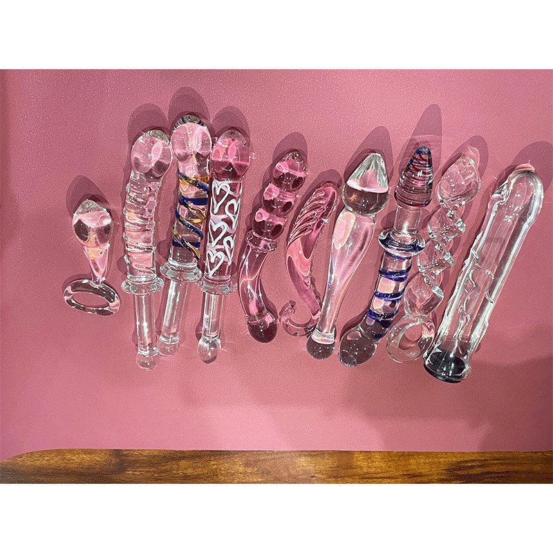 Anal Butt Plug Crystal Dildo Glass Set Sex Toy for Women Men G-spot Massager SM