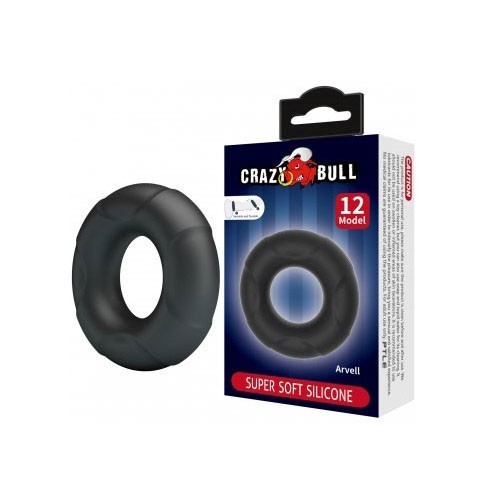 Crazy Bull Arvell Super Soft Silicone Penis Enhancer Cock Ring Black